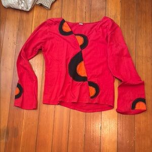 Red and Orange Women's Top